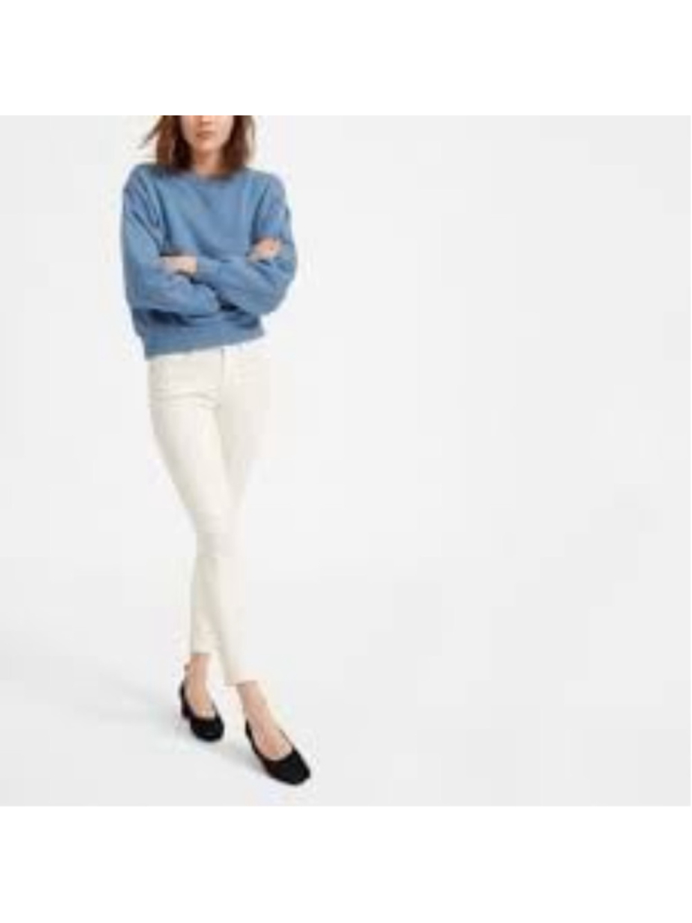 Everlane Mid-rise Off-White Skinny Jean 33